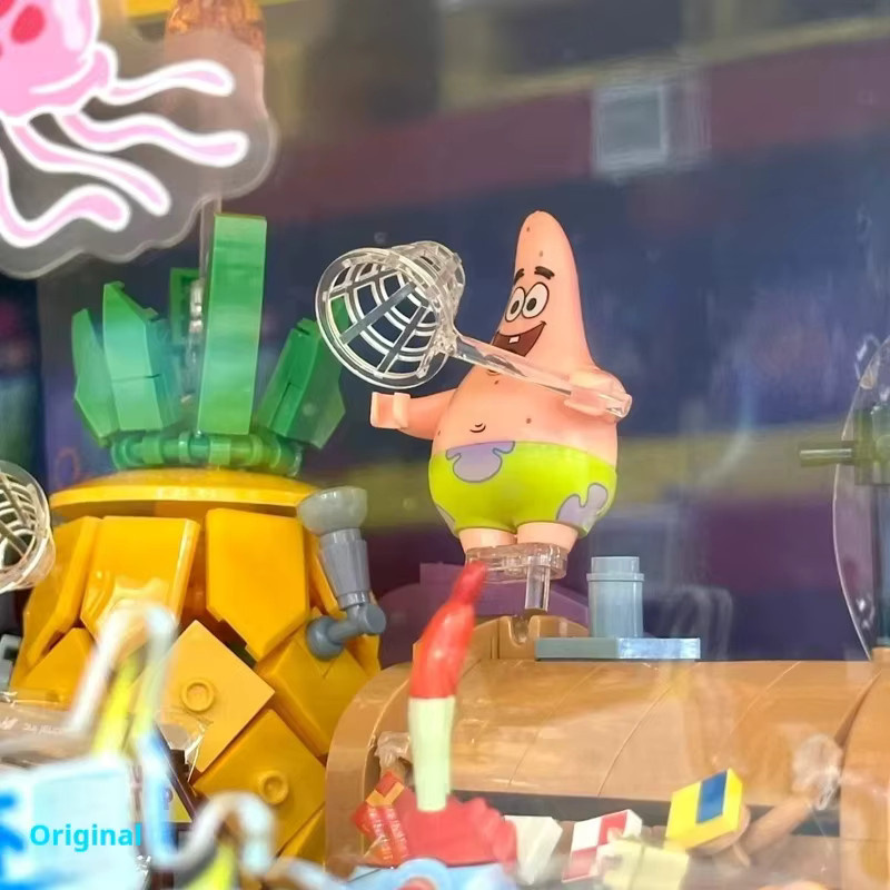 Area X Spongebob Schwammkopf Bikini Bottom Ocean Scene Bausteine Modell mit USB-Aufladung Glow Light Schreibtisch Dekor Multicolor - Bild 3