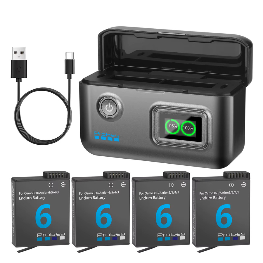 DJI Ersatzakku 2200 mAh mit 2-Kanal-Ladebox für Osmo Action 6/5/4/3 und Osmo 360 Zubehör - Bild 6