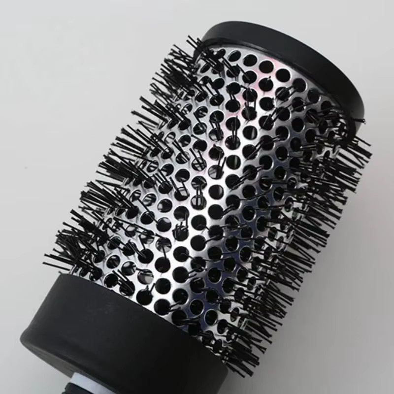 Runder Lockenrollenkamm, Nylonborsten, Schwarz, Unisex - Bild 4