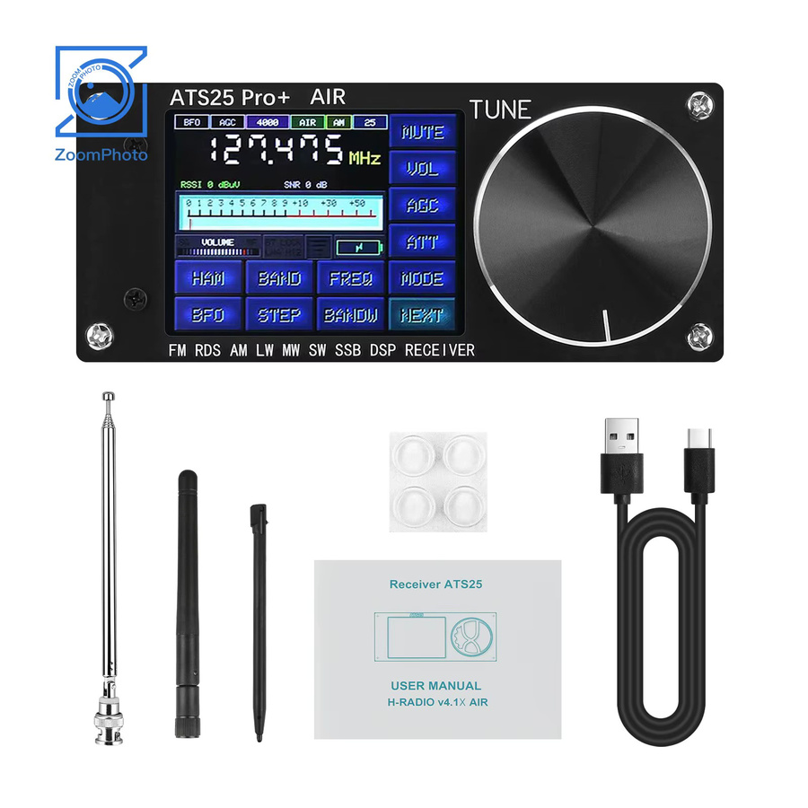 HAMGEEK ATS25 Pro+ Bluetooth SDR Radio Receiver mit Wifi, FM, SW, SSB, MW, LW und Aviation Band in Schwarz - Bild 2
