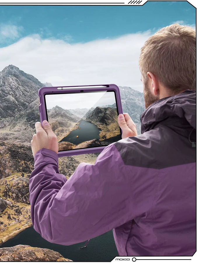 MoKo Schutzhülle für iPad 11. und 10. Generation, robuste stoßfeste Doppelschicht-Schutzhülle in Blau und Lila - Bild 5