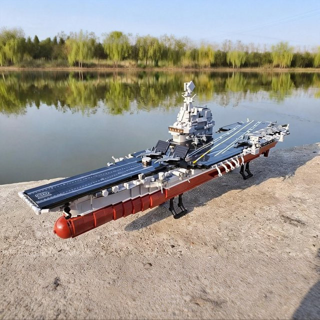 Andole Militär-Serie Fujian Trägerschiff, Bausteine, Marine Schlachtschiff Modell, Kriegsschiff Spielzeug - Bild 1