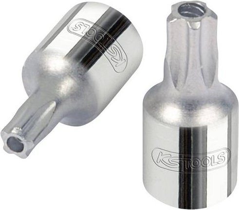 KS Tools CHROMEplus Bit-Stecknuss Fünfstern mit Stirnlochbohrung TS10 in Silber - Bild 1