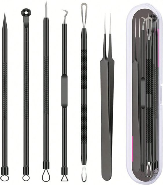 SUOJI Pickelentfernungswerkzeug Set, 6-teilig, für unreine Haut/Akne - Bild 1