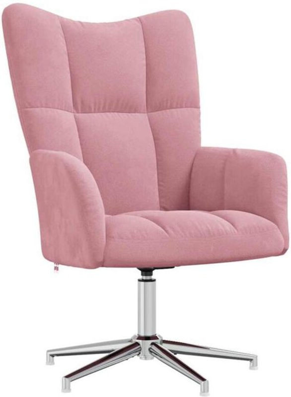 Modern Relaxsessel von vidaxl aus Rosa Samt und Stahl - Bild 1