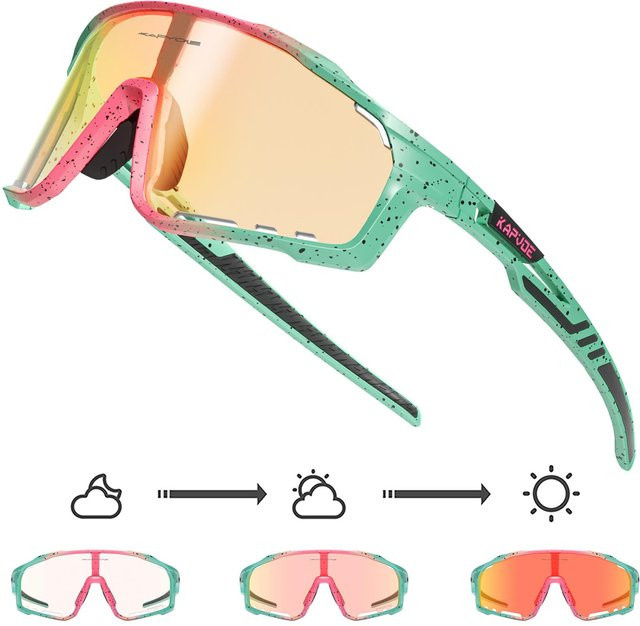 Kapvoe Sportsonnenbrille, Unisex, Vollrand, Black, Multicolour - Bild 1