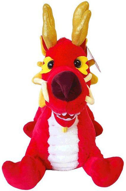 Drachenpuppe Tierkreispuppe, Plüschtier, 60cm, Rot - Bild 1