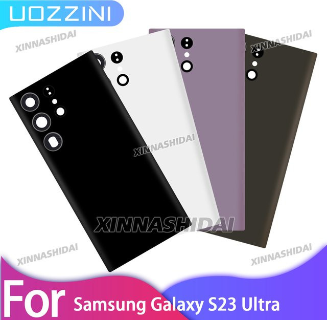 Samsung Galaxy S23 Ultra Ersatz-Hinterglas Gehäuse mit Kameraobjektiv-Abdeckung in Weiß - Bild 1