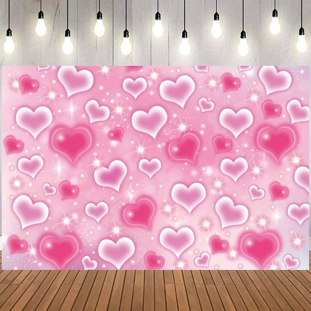 VIKAMA Wandteppich mit Herzmuster in Pink mit Farbverlauf, B/H: 40 x 60 cm - Bild 1