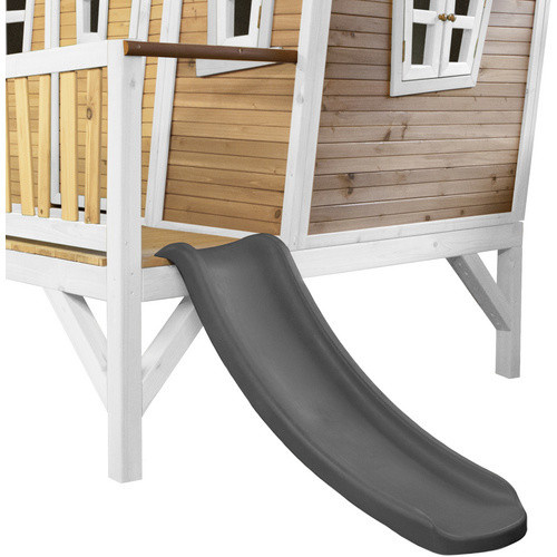 Axi Spielturm Emma aus Holz in Braun, Weiß und Grau mit Rutsche, B/H/T: 349 x 227 x 193 cm - Bild 2