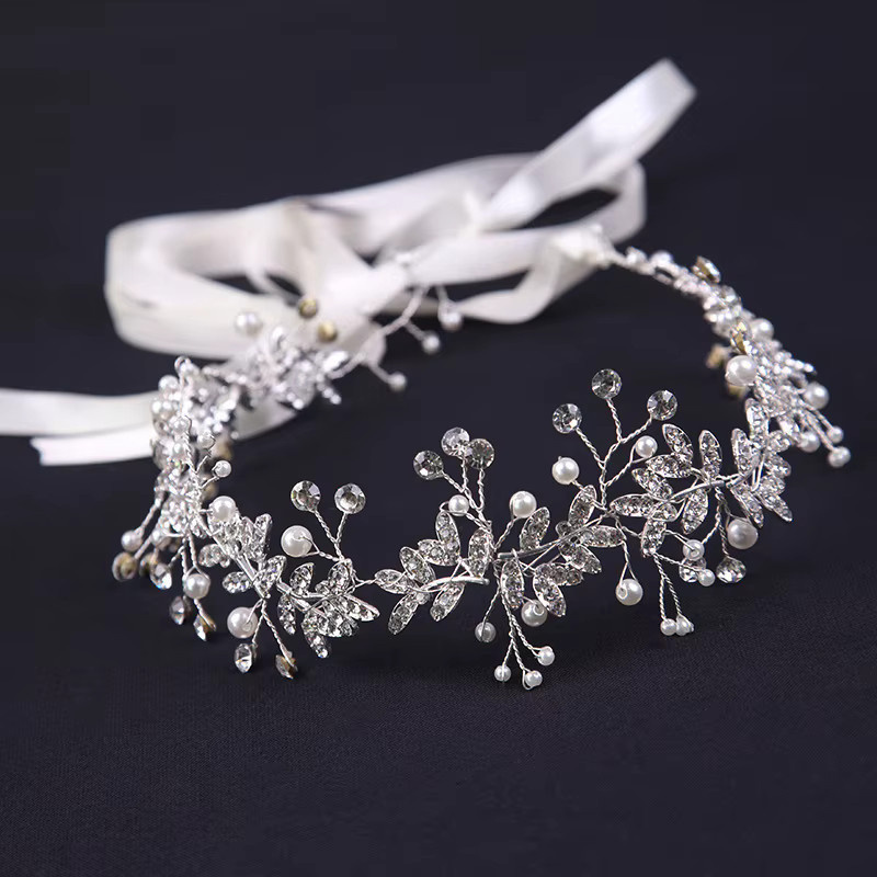 Stirnband Kristall Blume, Perle, Damen - Bild 2