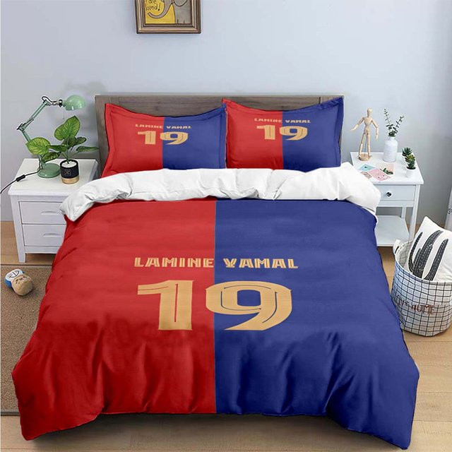 Gu Tao Bettwäsche-Set Spanien Fußball Lamine Yamal Design, Farbe Rot, B/H: 140 x 210 cm - Bild 1