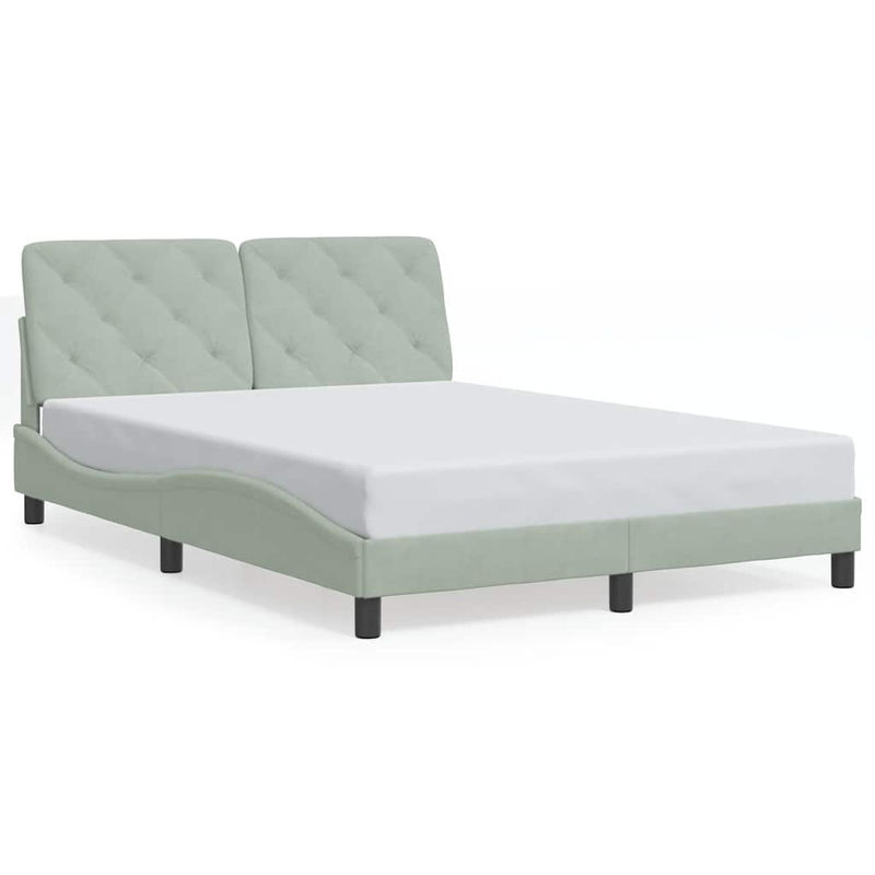 Vidaxl Polsterbett in Grau aus Samt und Holzwerkstoff, B/T: 120 x 200 cm - Bild 2