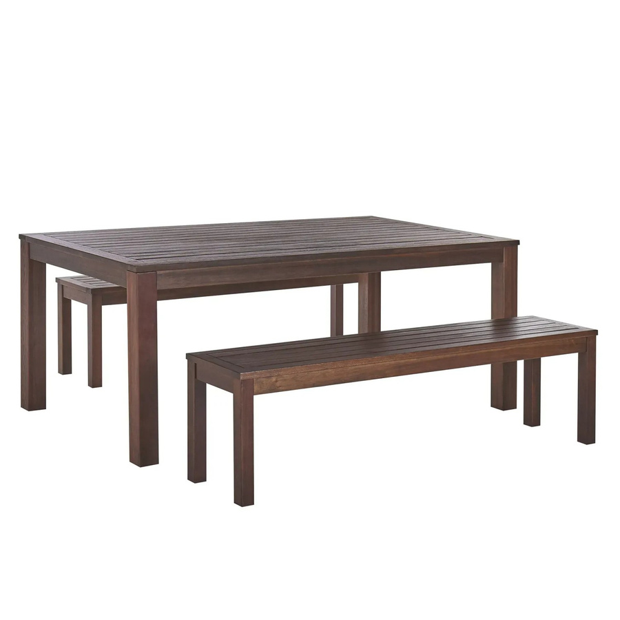 Beliani Gartentisch Set TUSCANIA aus Holz in Braun, B/T/H: 180 x 100 x 73 cm - Bild 2