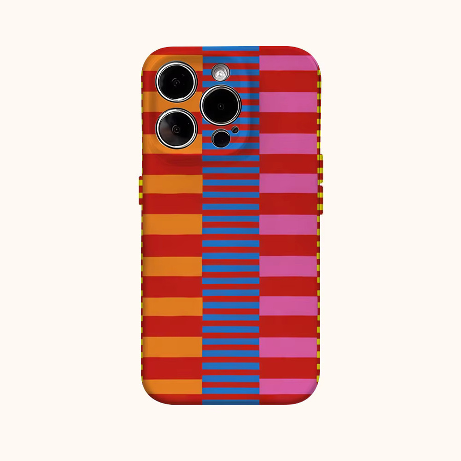 Bunte Streifen Kunst Handyhülle von Potdemiel für iPhone Modelle mit doppelschichtiger Rückseite in Multicolour - Bild 2