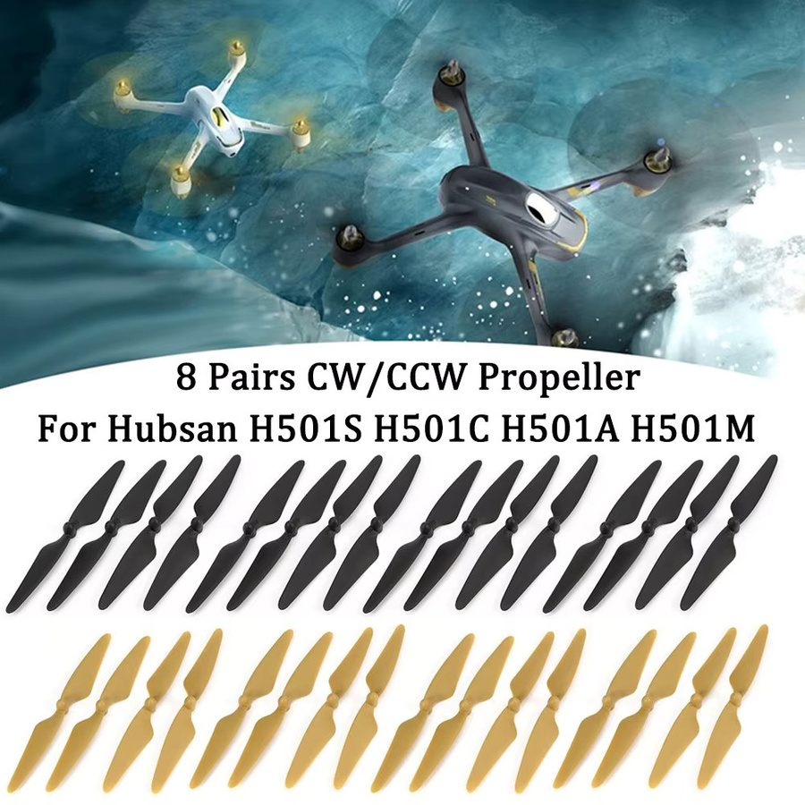 8 Paar Propeller Set in Schwarz für Hubsan H501S H501C H501A H501M 501 CW/CCW Quadcopter Ersatzteile - Bild 2