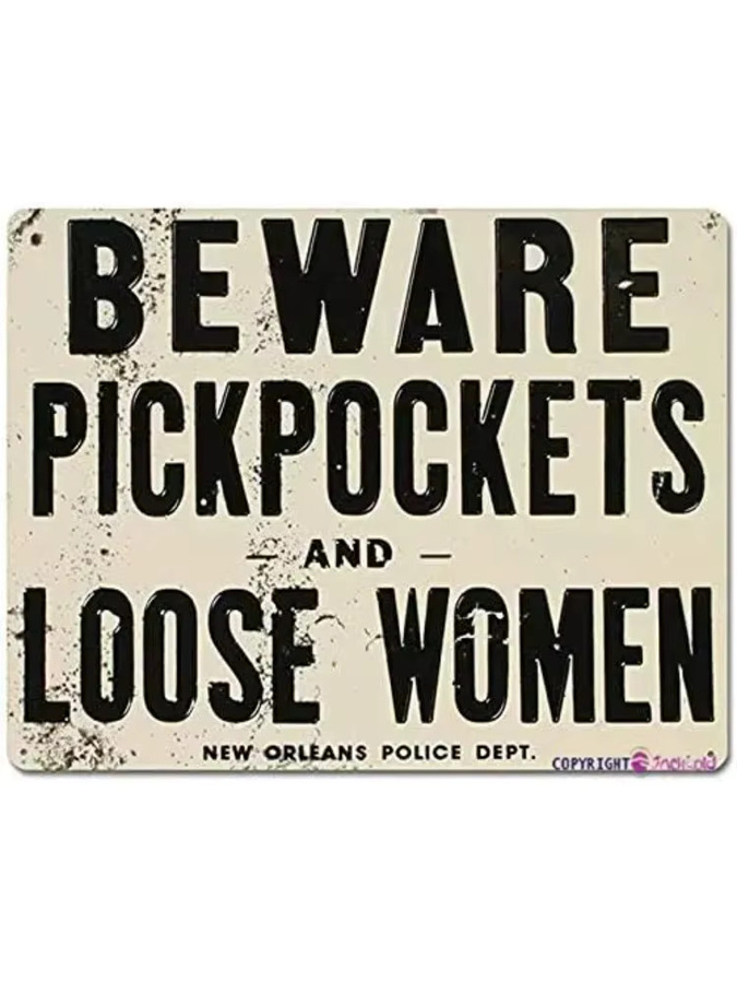 TSOSK Retro-Metallblechschild Beware of Pickpockets and Loose Women Wandkunst für Bar, Club oder Zuhause, B/H: 30 x 20 cm - Bild 2