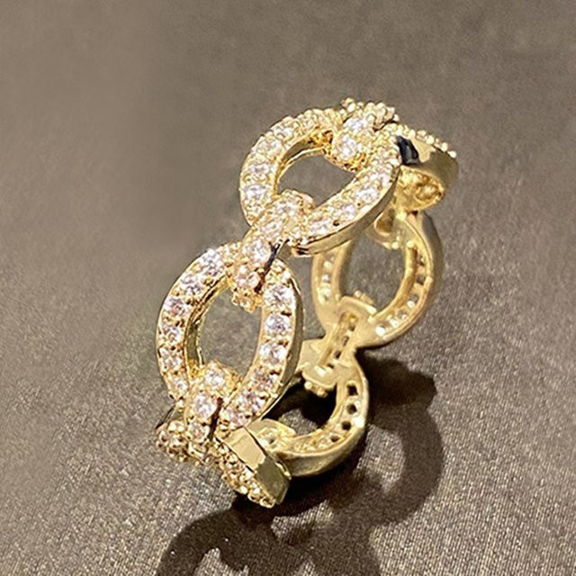 Huitan Fingerringe, Zirkonia, Gold, Damen - Bild 1