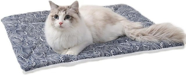Haustiermatte aus Baumwolle und Leinen in Lammfell-Optik für Hunde und Katzen, XL, erhältlich in Blau, Pink, Gelb und Grün - Bild 1