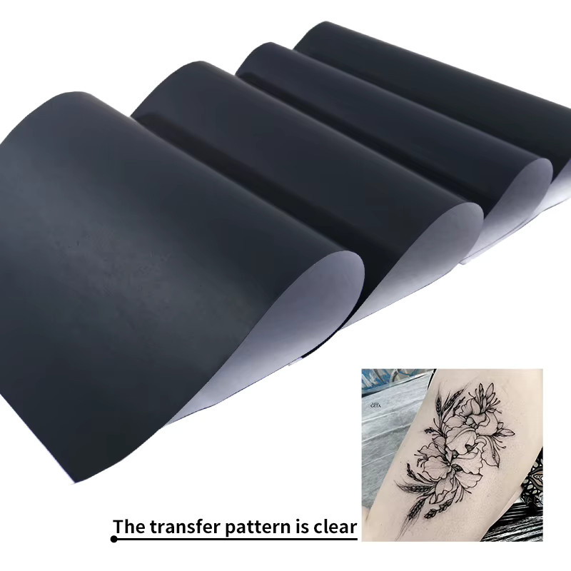 YILONG Wiederverwendbares Tattoo Transfer Papier für Schablonen und Kopierarbeiten, 100 Stück, Schwarz - Bild 2