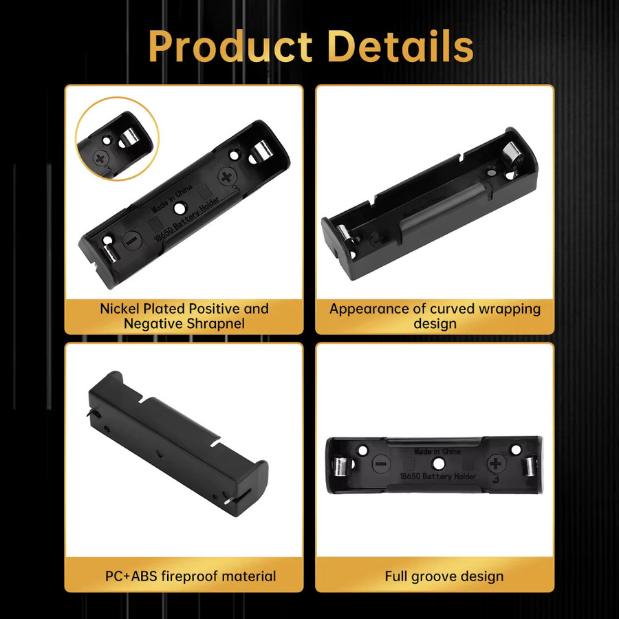 Feuerfestes Batteriegehäuse für 18650 und 21700 Akkus aus PC + ABS in Schwarz für DIY Power Bank Projekte inklusive Schrapnell - Bild 3