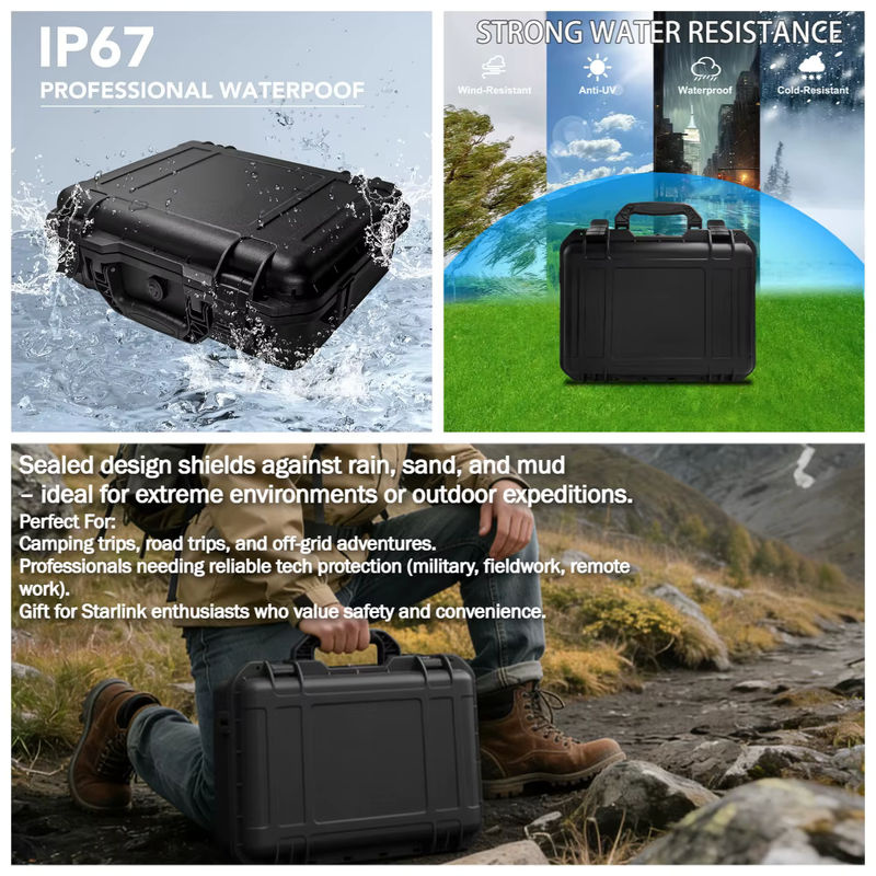 Starlink Mini Case Starlink Mini wasserdichte Hartschalen-Reisetasche mit Innenschaum für Zubehör in Schwarz - Bild 4