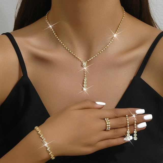 Lucky Star Jewelry Schmuck-Set, Kupfer, Gold, Zirkonia, Damen - Bild 1