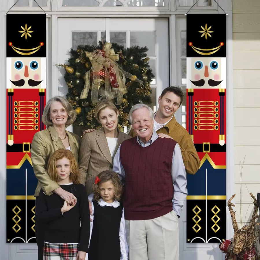 VIKAMA Nussknacker Weihnachtssoldat Weihnachtsdekoration als Banner für innen und außen, Multicolor, Höhe: 180 cm, Breite: 30 cm, Tiefe: 2 cm - Bild 5