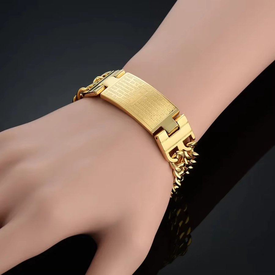 Armband Edelstahl, Gold, Herren - Bild 2