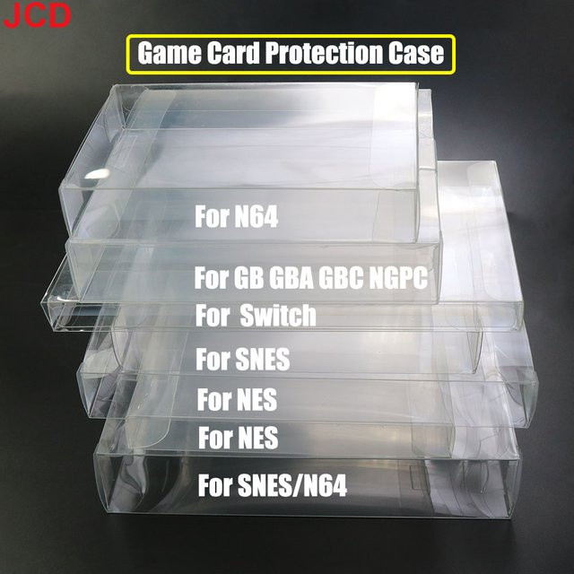 JCD Transparente Spielpatronen-Schutzbox aus Kunststoff für Nintendo Switch, N64, NES, SNES, GB, GBA, GBC und NGPC - Bild 1