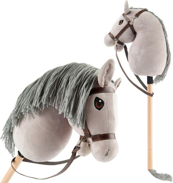 Bieco Hobby Horse Steckenpferd Grau, Größe M, mit Trense - Bild 1