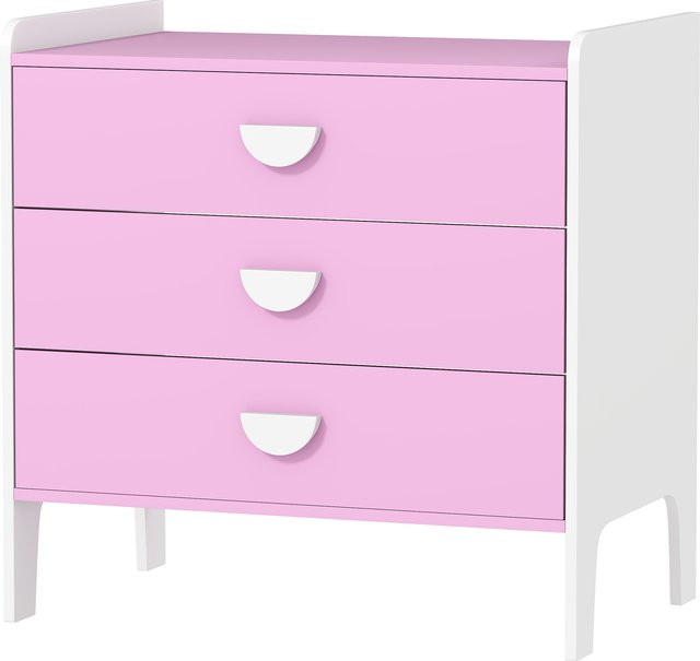 AIYAPLAY Spielzeugschrank für Kinder mit 3 Schubladen, Kommode und Organizer für Kinderzimmer oder Wohnzimmer, Rosa-Weiß, B/T/H: 60 x 40 x 60 cm - Bild 1