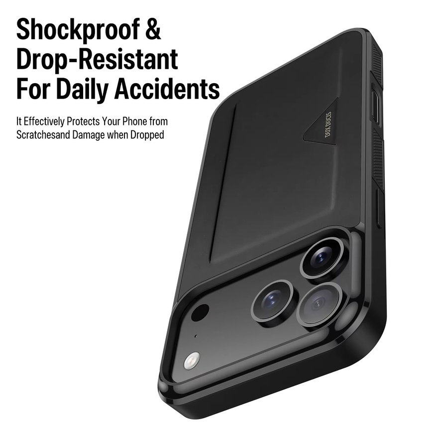DUX DUCIS Schutzhülle für iPhone 17 Pro Max mit Kartensteckplatz in Schwarz, stoßfeste und rutschfeste Hülle mit schlanker Abdeckung - Bild 6