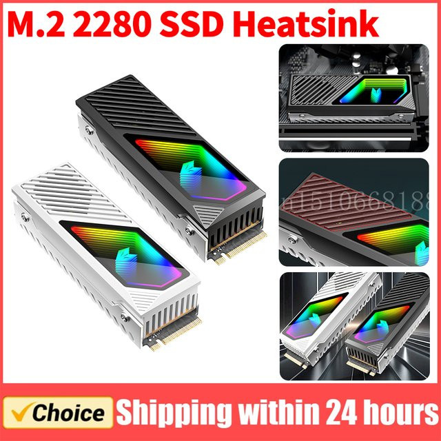 ALLOYSEED M.2 2280 SSD Kühler aus Aluminiumlegierung mit integriertem 5V 3 Pin ARGB Lüfter in Schwarz - Bild 1