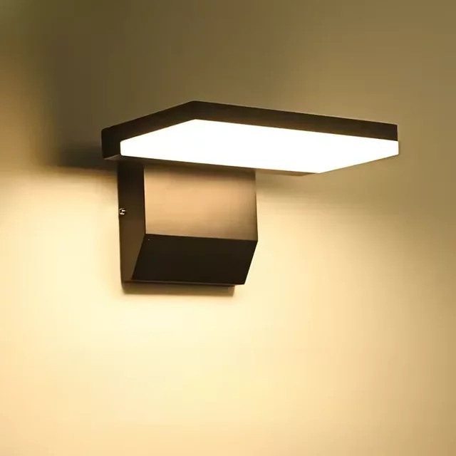 Wasserdichte LED Außenwandleuchte mit Bewegungssensor und Drehfunktion in Schwarz für Garten, Balkon und Veranda, 18W - Bild 1