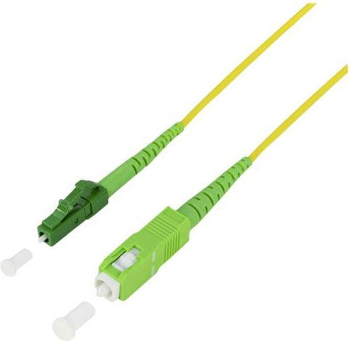 LogiLink Glasfaser LWL Anschlusskabel 9/125 µ Singlemode, 1x SC APC auf 1x LC APC, Gelb, Länge: 10 m - Bild 1