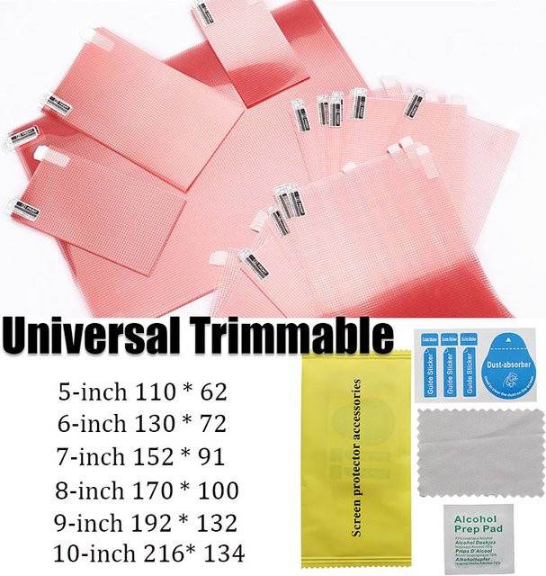 YuXi 10er Set Universal Displayschutzfolie für Smartphone, Tablet und GPS, transparent, 5 bis 10 Zoll, staubabweisend und kratzfest - Bild 1