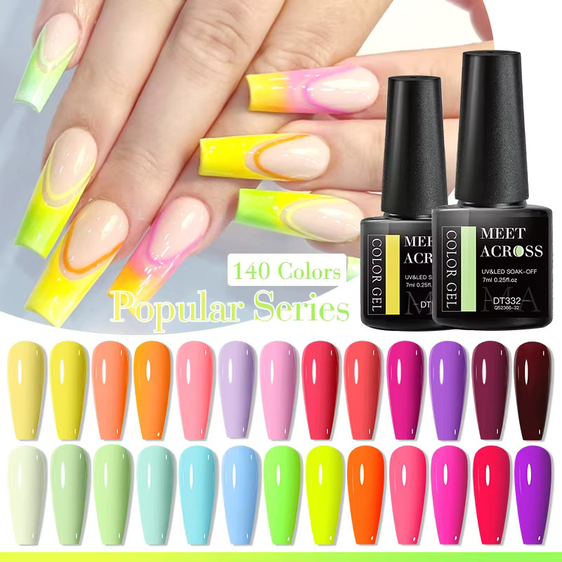 MEET ACROSS Glitzer Gel Nagellack, 7 ml, Fluoreszierend - Bild 2
