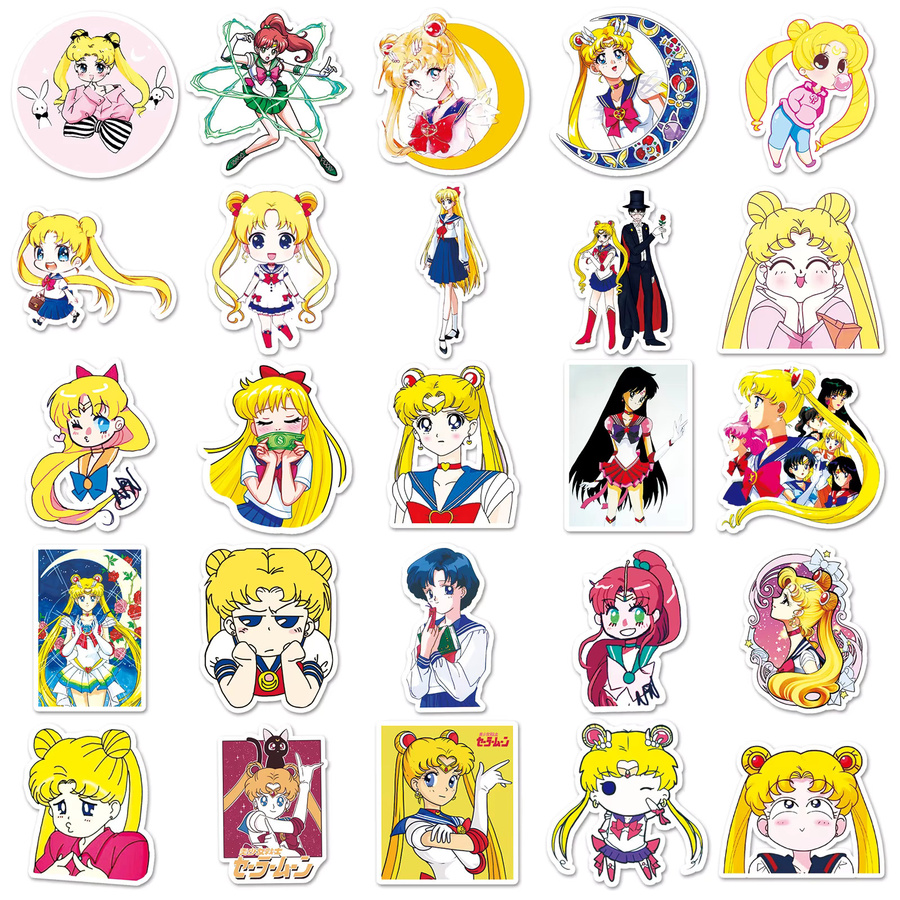 Bandai Sailor Moon Aufkleber, 51-teiliges Set, bunt - Bild 3
