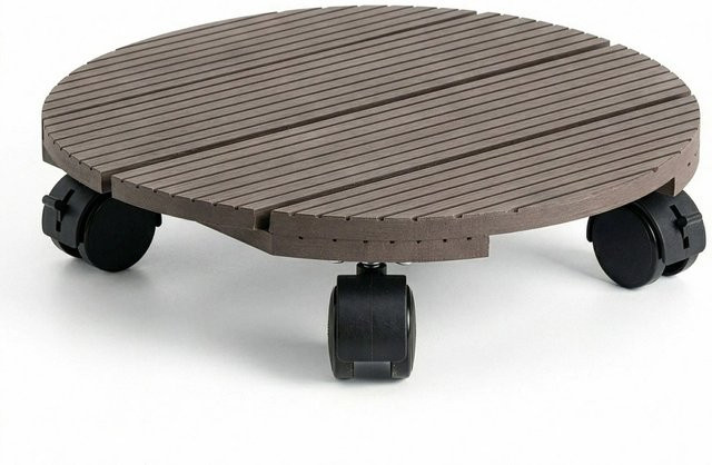 Floordirekt WPC Pflanzenroller Countess Rolluntersetzer in Braun, Durchmesser: 30 cm, belastbar bis 80 kg - Bild 1