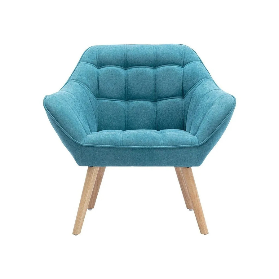 Vente-unique Sessel Caserta mit gerader Rückenlehne in Türkisblau aus Stoff, Höhe: 82 cm - Bild 2