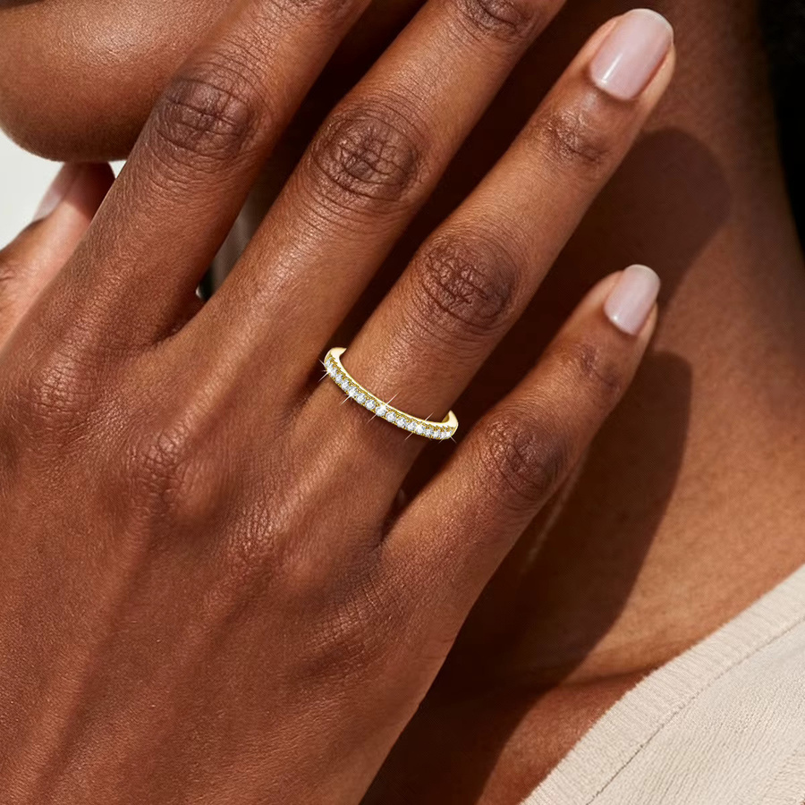 LONGUE VUE Ring, 14 Karat Gold gefüllt, Moissanit, Damen - Bild 5
