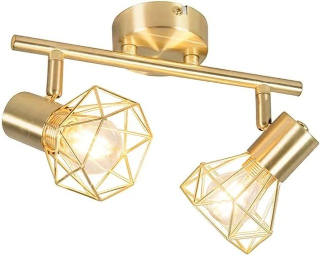 QAZQA Mosh 2 Art Deco Deckenstrahler aus Messing, drehbar und neigbar, Farbe: Messing/Gold, Fassung: E14 - Bild 1