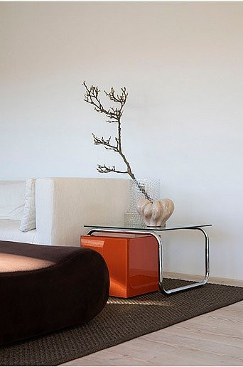 Lulu Couchtisch Pastill aus Glas und Chrom in Transparent und Silber, B/T/H: 60 x 60 x 40 cm - Bild 1