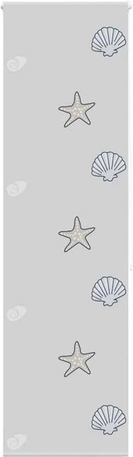vidaXL Duschrollo mit nautischem Grafikdesign in Grau, Breite: 70 cm, Höhe: 240 cm - Bild 1