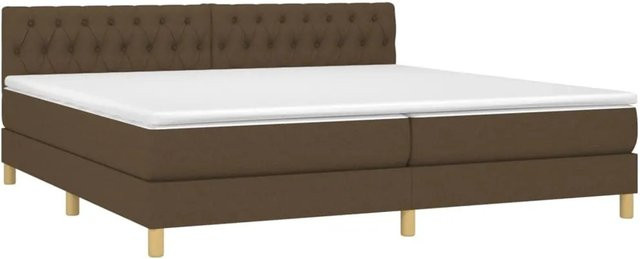 vidaXL Boxspringbett Hybrid mit Matratze und LED-Unterbettbeleuchtung in Dunkelbraun, B/T: 200 x 200 cm - Bild 1