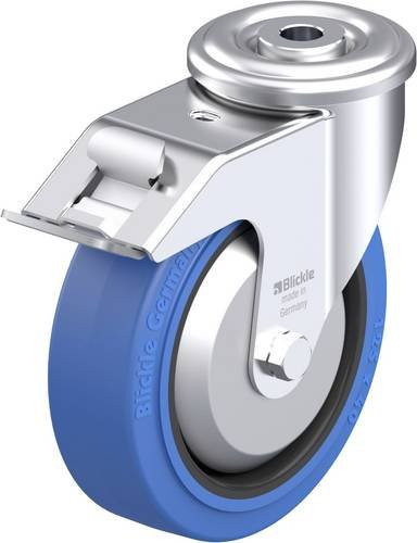 Blickle LER-POEV 125G-FI-SB-FA Stahlblech-Lenkrolle in Blau und Schwarz mit 125 mm Rad-Durchmesser und einer Tragfähigkeit von 150 kg - Bild 1