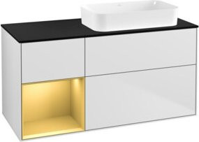 V&B Waschtischunterschrank Finion mit Wandbeleuchtung, Weiß, B/T/H: 120 x 60 cm - Bild 1
