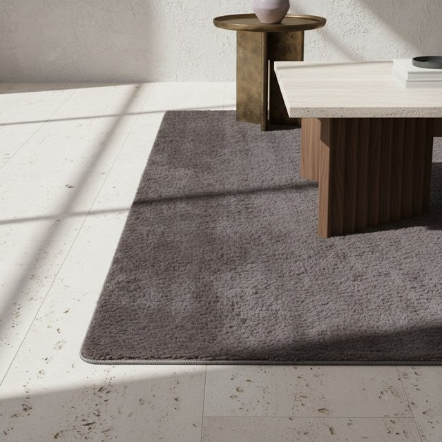 Waschbarer Kurzflor-Teppich ISAR von Kadima Design in Grau, einfarbig, B: 160 cm, L: 220 cm - Bild 1