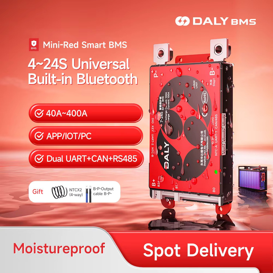 DALY Smart BMS für Li-Ion und LFP Batterien in Rot - Bild 4